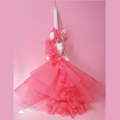 Πασχαλινή Λαμπάδα ροζ φόρεμα